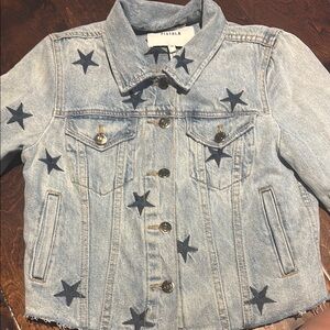 Pistola Blue Jean Jacket with Star Embellishments
